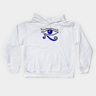 Eye of Horus Royal Blue Shadow Silhouette Anime Style Collection No. 225 Kids Hoodie